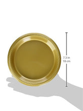 Gold Round Disposable Plastic Plates - 7" (6 Packs Of 50) - Sturdy Dinnerware For Parties, Events & Everyday Use - (300 Pcs.)